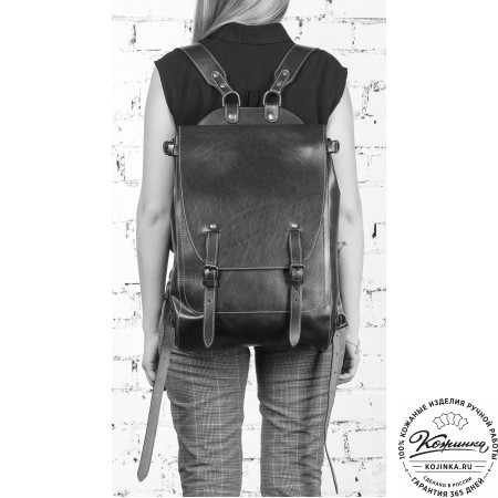 Кожаный рюкзак "Рафаэль" (чёрный)